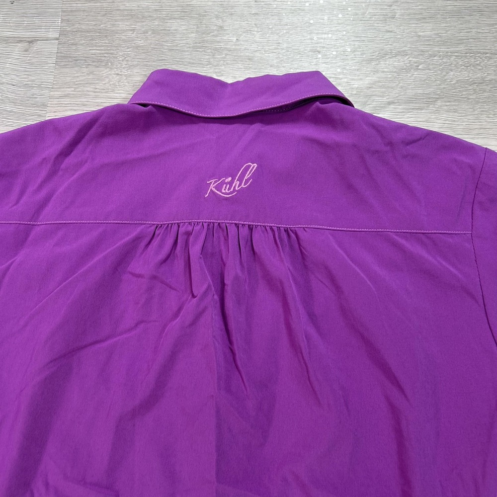 NEW‎ Kuhl Renegade Shirt Womens Medium Purple Short Sleeve Button Up DWR Stretch - Picture 4 of 11